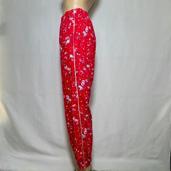 Victoria's Secret Sleep Pants Red Flowers Stars PJ Lounge Cotton Size Small - Picture 3 of 9